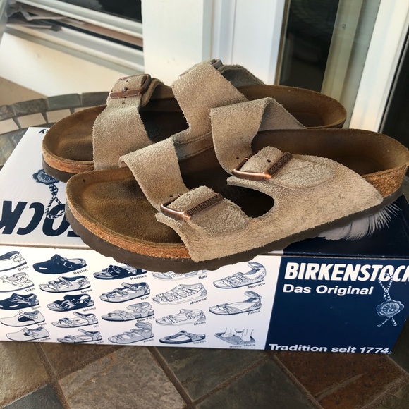 Birkenstock Shoes - Birkenstock ‘Arizona’ soft footbed suede sandals